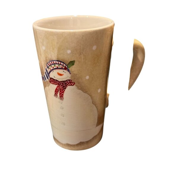 Sakura Snowmates Earthenware large Coffee/Hot Chocolate mug cup Winter Cream - Picture 7 of 7